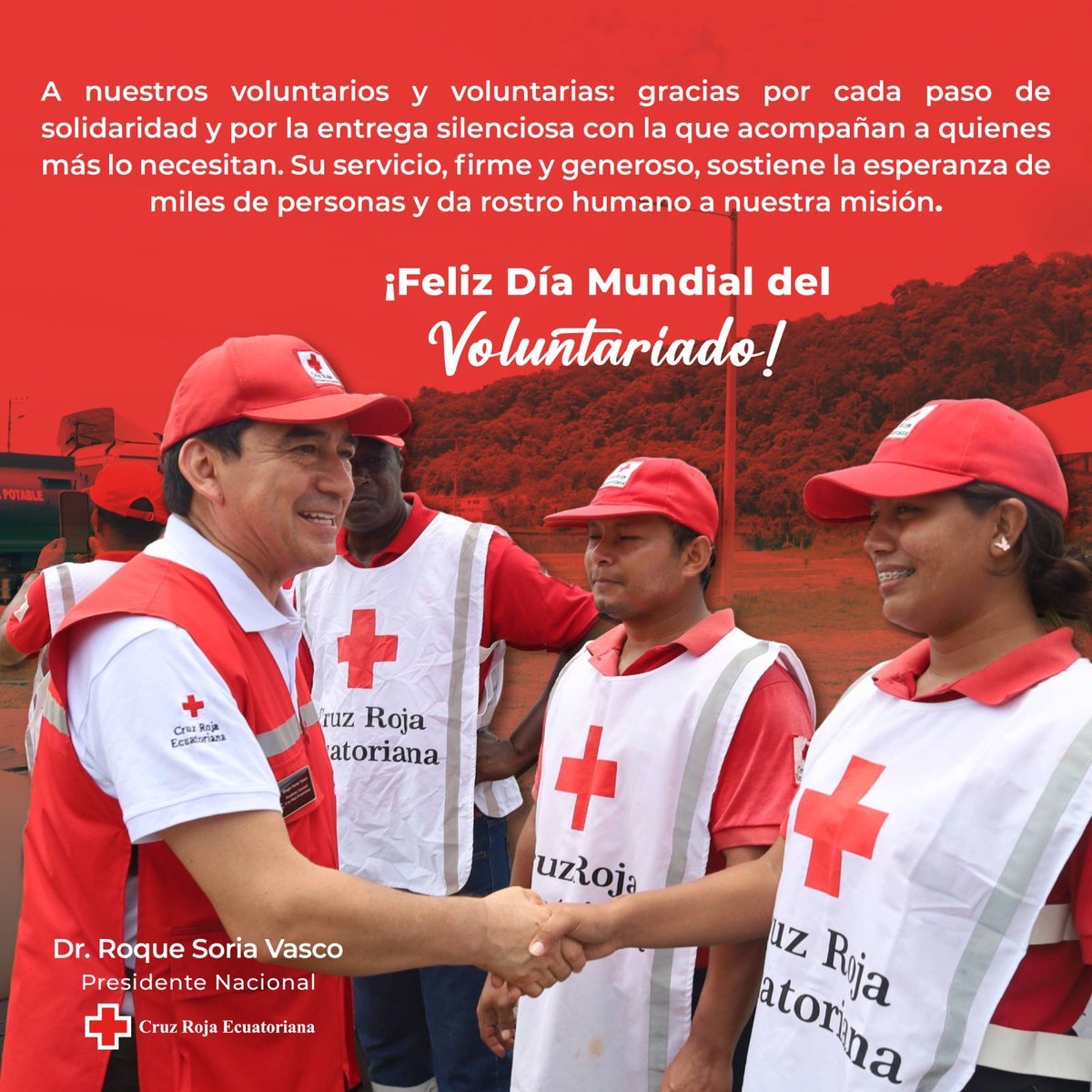 roquesoriaMD's tweet photo. En este Día Internacional del Voluntariado, expreso mi profundo reconocimiento a las voluntarias y los voluntarios que sostienen nuestra labor en todo el país y honran al Movimiento Internacional.  Su entrega fortalece nuestra misión.

Mi gratitud y respeto son absolutos. https://t.co/flTHnXIZmy