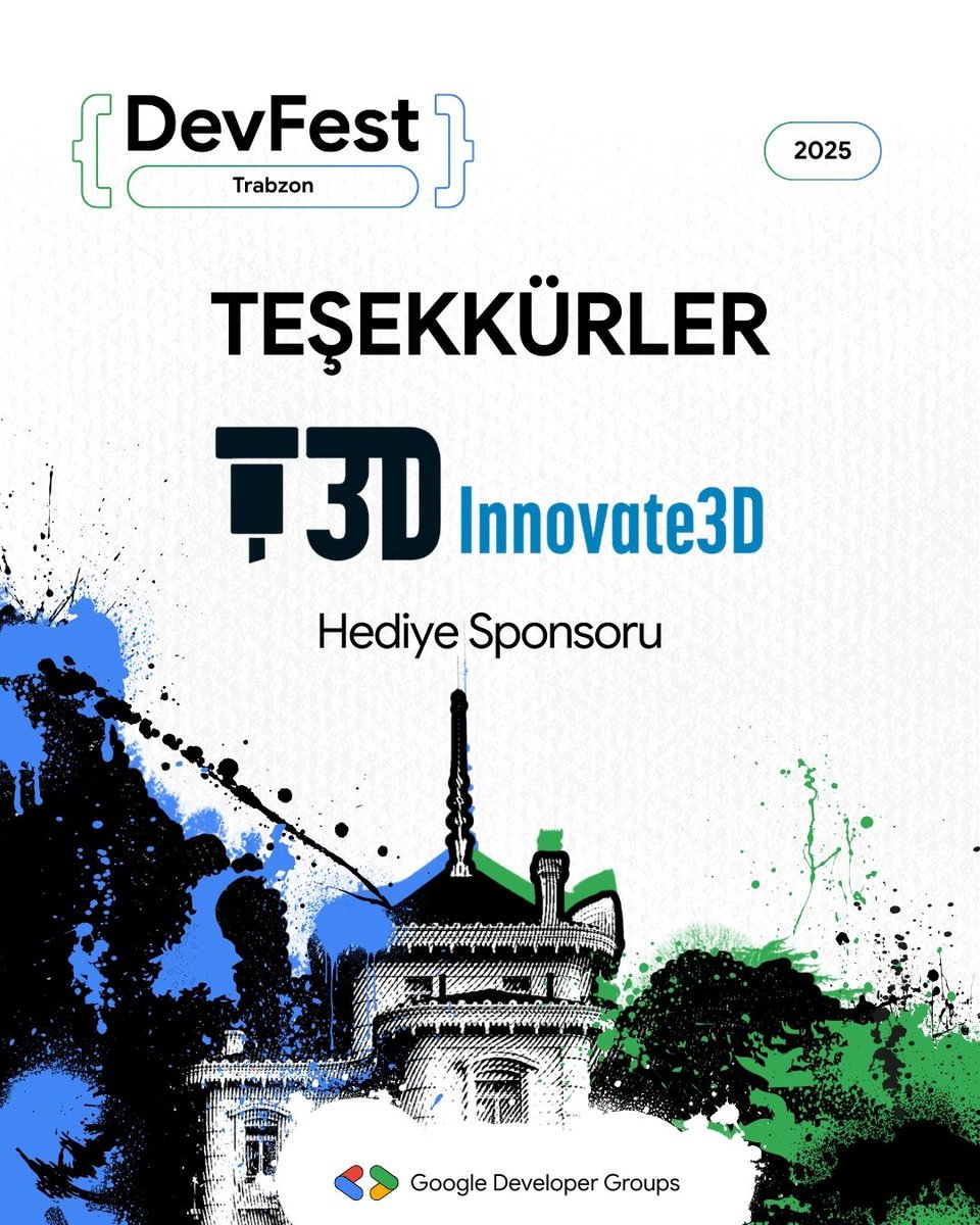 GDGTrabzon's tweet photo. DevFest Trabzon 2025’te sürprizleriyle yüzleri gülümseten hediye Hediye Sponsorlarımızla kocaman bir teşekkür! 🎁 

Katılımcılarımızın mutluluğuna mutluluk kattığınız, iyi ki varsınız!

#innovative3D
#pizzalife
#sarıyerbörekçisi
#sweetness
#mrgugarcafe
#sbycemil

#devfesttrabzon https://t.co/15y2FIJefL