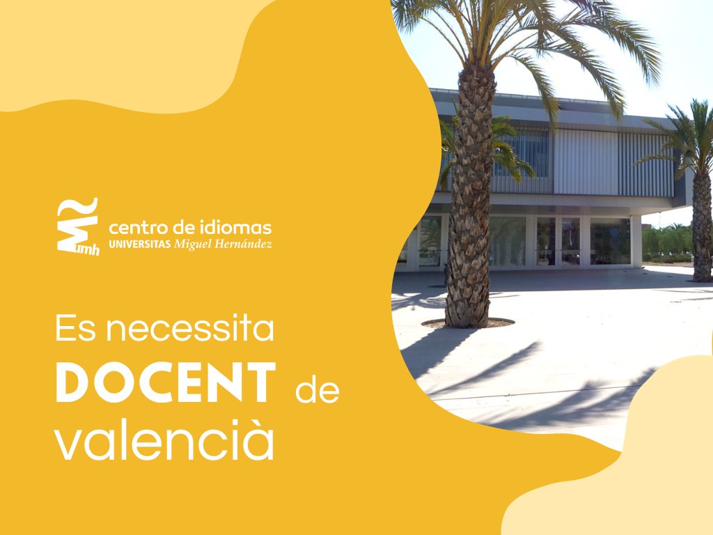 EMPLEO 💼 | Se requieren docentes para el Centro de Idiomas de la <a href="/UniversidadMH/">UMH</a> .

Valenciano ➡️ transparencia.fundacionumh.es/sites/default/…

Inglés ➡️ transparencia.fundacionumh.es/sites/default/…

¡Te esperamos! 🙌