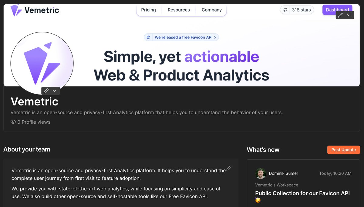 我已在 @getpostman 上为 Vemetric 创建了一个公开个人资料，其中包含一个用于 Favicon API 的集合。

不知道有没有用，不过，关键是要尽可能在更多平台上提高曝光率嘛 :D

灵感来自独一无二的@DmytroKr
