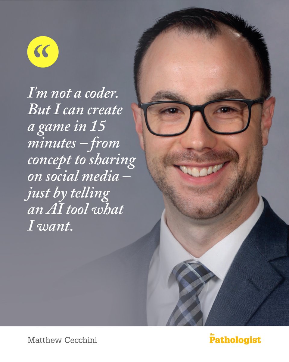 pathologistmag's tweet image. 🎮🧪 Gamifying pathology education? Yes, and it works.

Dr. Matthew Cecchini shares how he’s turning PD-L1 scoring, IHC patterns, and molecular rearrangements into interactive games that make complex concepts stick.

🔗 Full interview: ow.ly/3V8t50XvIaJ

#PathEd