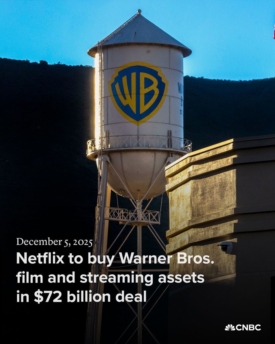 Netflix announced Friday it’s reached a deal to buy pieces of Warner Bros. Discovery, bringing a swift end to a dramatic bidding process that saw Paramount Skydance and Comcast also vying for the legacy assets. 

Full details: cnb.cx/3KICeJe