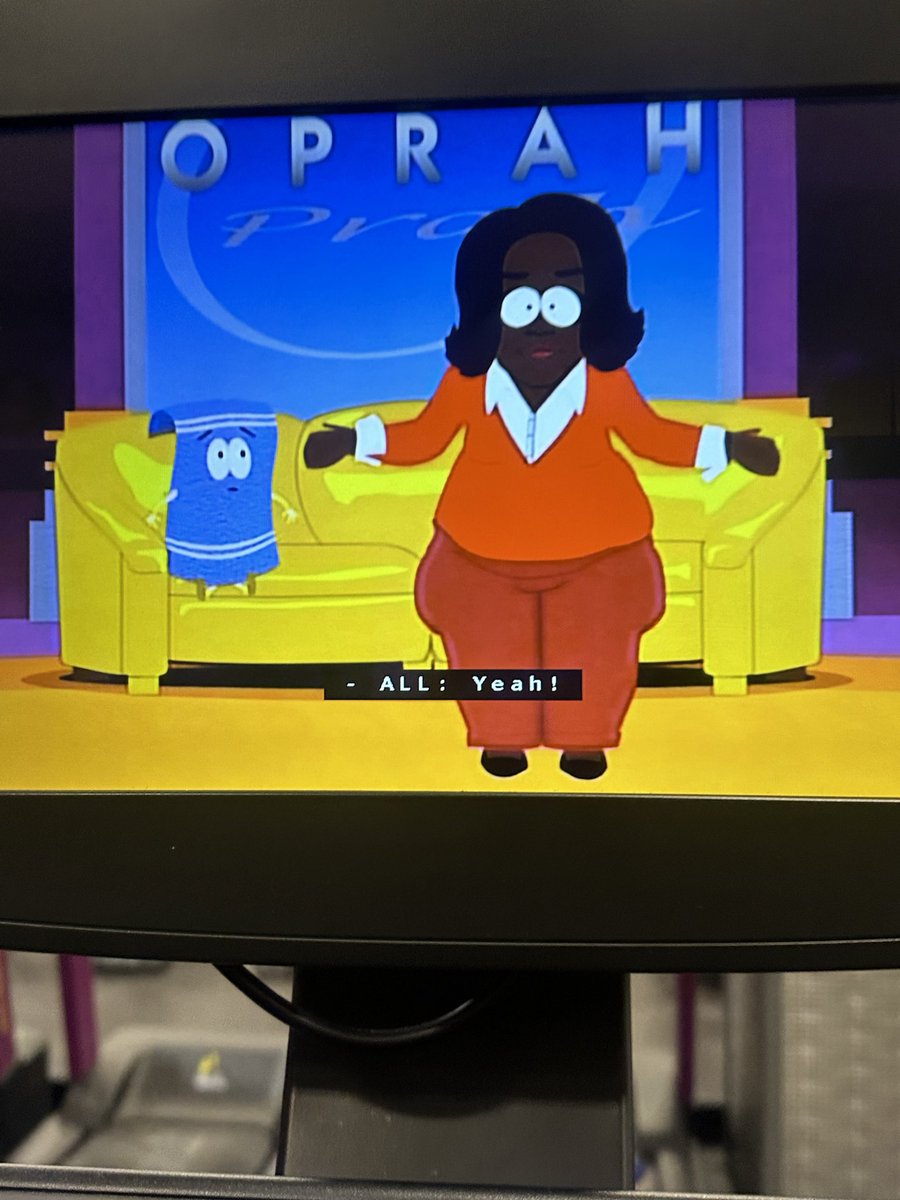 6 mile run after a lift this morning. And it’s just me, filthy dubstep and South Park Oprah’s fat pwussy episode against the world