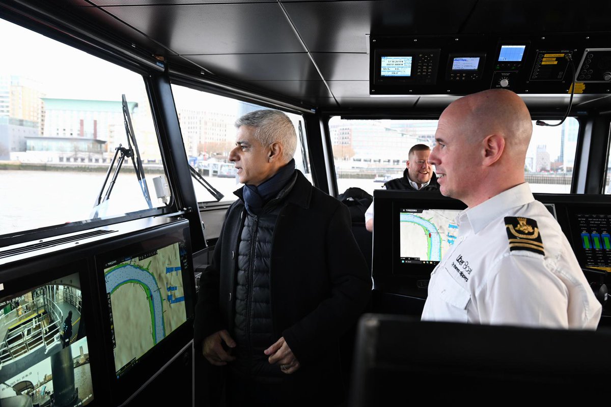 MayorofLondon's tweet photo. ⛴️ Orbit Clipper is here: a fully-electric, zero-emissions ferry across the Thames.

Journeys are every 10 minutes from each side on weekdays, and every 15 minutes on weekends.

Getting around South East London just got easier. https://t.co/jXfXXhwkUw
