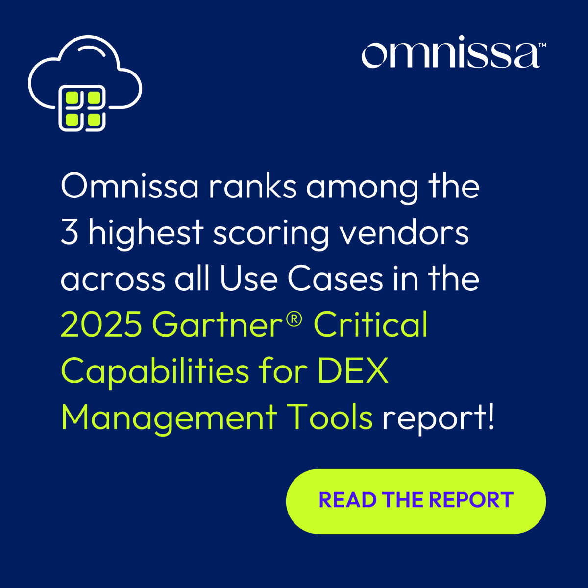 WorkspaceONE's tweet image. Omnissa ranks among the 3 highest scoring vendors across all Use Cases in the 2025 Gartner® Critical Capabilities for DEX Management Tools report! 
 
To us, this reflects our commitment to world-class digital experiences. 
🔗 Learn more: bit.ly/48pL5ax