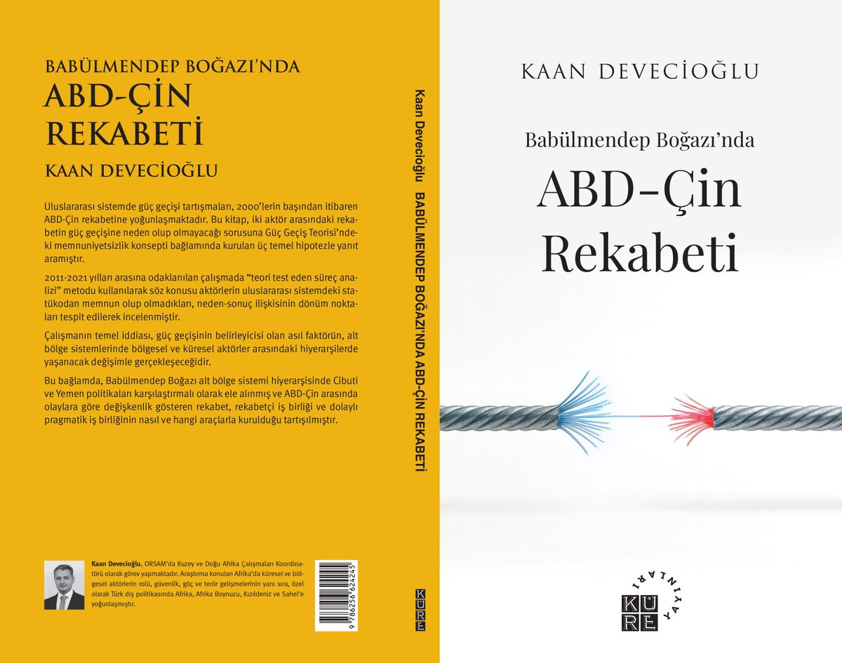 "Babülmendep Boğazı'nda ABD-Çin Rekabeti” başlıklı kitabım, Küre Yayınları (<a href="/kureyayinlari/">Küre Yayınları</a>) tarafından yayımlandı.

Bu vesileyle kitabın hazırlanma sürecindeki emekleri için Küre Yayınları ekibine ve eğitim hayatım boyunca desteklerini esirgemeyen hocalarıma teşekkür ederim.