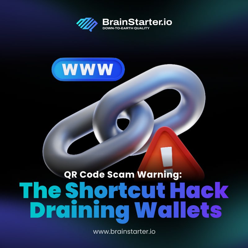 BrainStarterio's tweet photo. 📌 QR Code Scam Warning: The Shortcut Hack Draining Wallets
Scammers use fake QR codes to steal wallet access.
Always double-check before you scan!

⚠️ Avoid random/public QR codes
⚠️ Ignore QR codes sent in DMs
⚠️ Watch out for wallet permission prompts

Stay safe and verify first.

👉 Learn more at https://t.co/eG3Z9we6rv