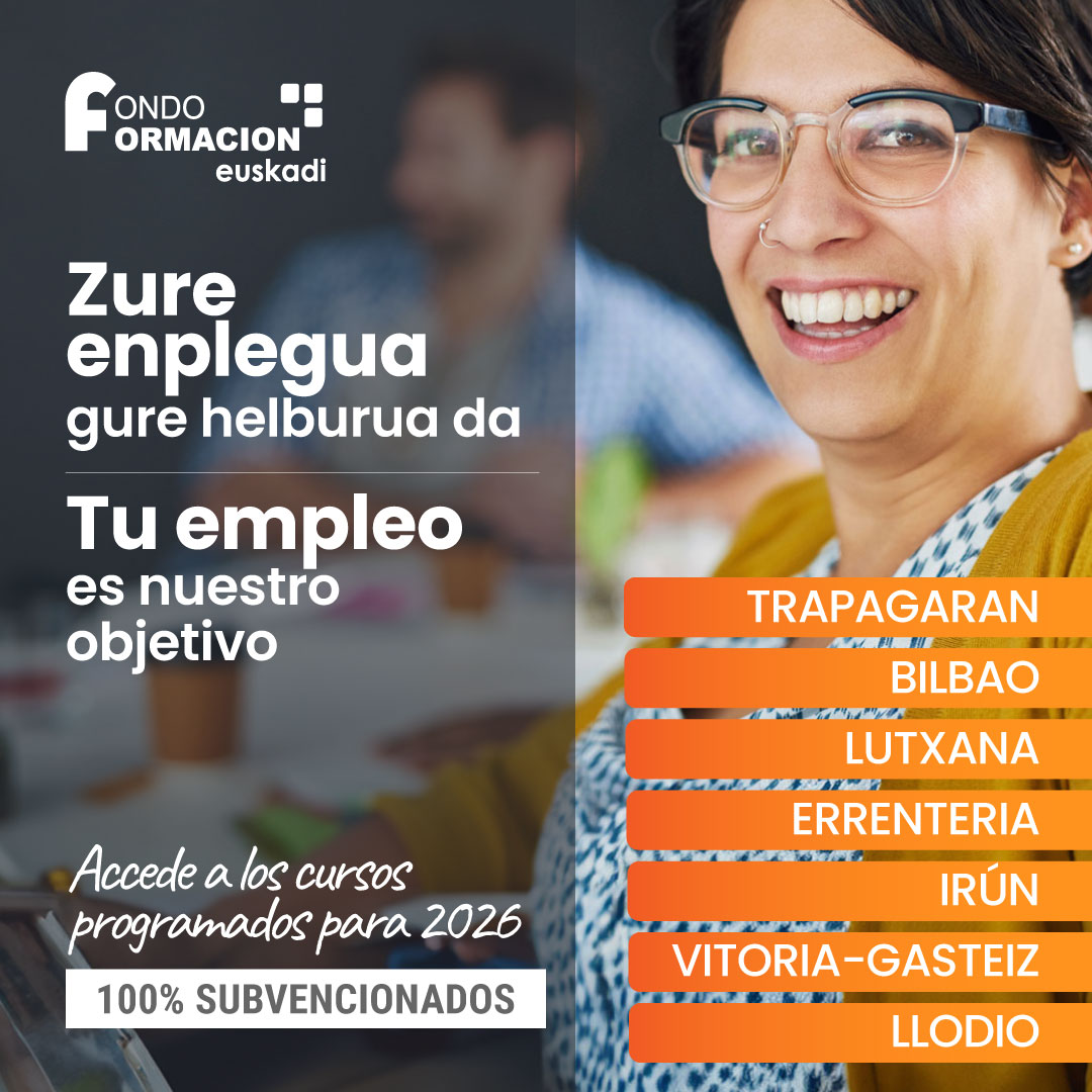 𝗟𝗮 𝗳𝗼𝗿𝗺𝗮𝗰𝗶𝗼́𝗻 𝗾𝘂𝗲 𝗻𝗲𝗰𝗲𝘀𝗶𝘁𝗮𝘀 𝗽𝗮𝗿𝗮 𝗲𝗹 𝗲𝗺𝗽𝗹𝗲𝗼 𝗾𝘂𝗲 𝗾𝘂𝗶𝗲𝗿𝗲𝘀 - 𝟭𝟬𝟬% 𝘀𝘂𝗯𝘃𝗲𝗻𝗰𝗶𝗼𝗻𝗮𝗱𝗮
📍#Trapagaran #Bilbao #Lutxana #Errenteria #Irún #Vitoria #Llodio

🔗 ffeuskadi.net/cursos

#Lanbide #FormaciónGratuita #CP