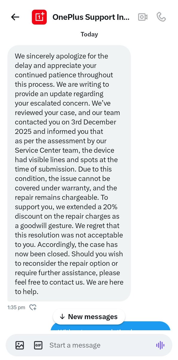 ajayvr7991's tweet image. @OnePlus_IN I haven't  closed the case yet . Still I haven't got a proper resolution to my complaint so how can u close the case
@nch1915 @jagograhakjago 

#OnePlusFraud