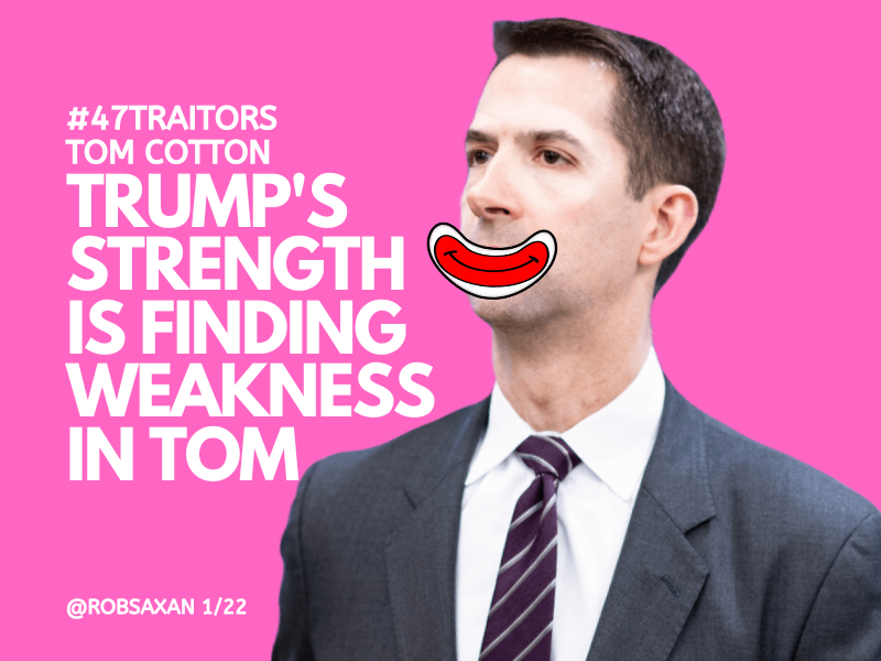 robsaxan's tweet photo. How far up is #47traitors @TomCottonAR head up @realDonaldTrump greasy fascist twat. tom has no credibility & supports a convicted #Felon47 whose only loyalty is to his greed. #jan6th Cotton is no voice of truth, let alone a beacon of patriotism! @ARGOP @gop @PeteHegseth #missile https://t.co/hbnJqG847o
