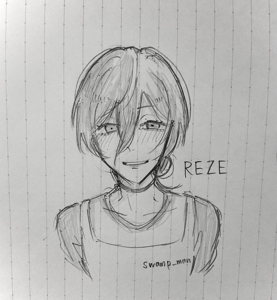 レゼかいた！ #チェンソーマンレゼ篇 #アナログイラスト