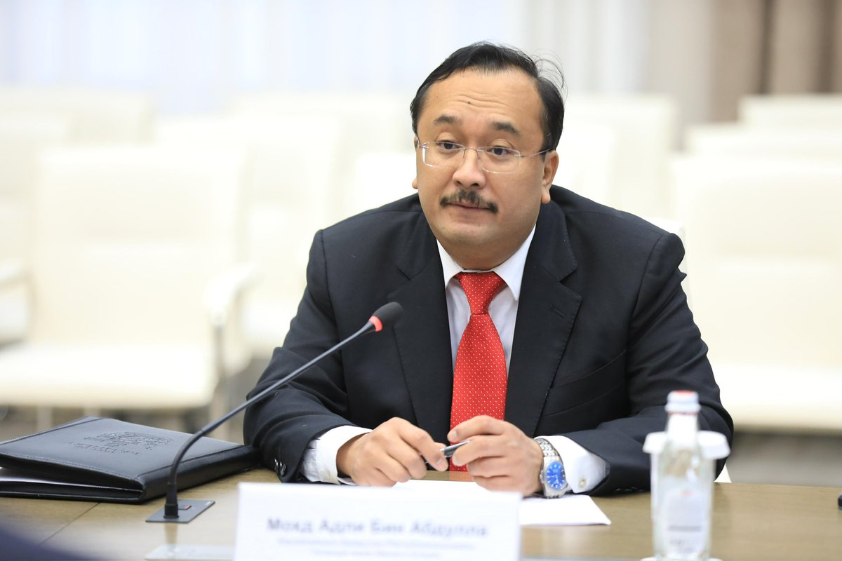 MYEmbAstana's tweet photo. On 4 December 2025, H.E. Ambassador Mohd Adli Abdullah met with Mr. Askhat Shakharov, Mayor of the Aktobe Region, on the sidelines of his working visit to Aqtobe in conjunction with the Aqtobe Investment Forum 2025 (4–5 December). https://t.co/Ag24kAtt3I