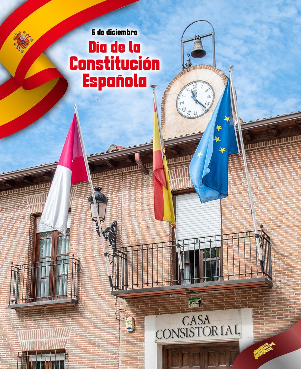 🇪🇸 ¡Feliz #DíadelaConstituciónEspañola!

🏛 Hace 47 años que se aprobó nuestra Carta Magna, el texto legal en el que se basan nuestros derechos y libertades, y del que nace la representatividad y legitimidad de los ayuntamientos, la administración más cercana a las personas.