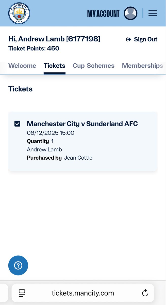 andy_j_lamb's tweet photo. Hello @ManCityHelp 

I have a problem to download my ticket transferred on friends &amp; family. I need to download my Membership pass but there is no way to do it that I can see. See screenshots. https://t.co/87FowuZBA8