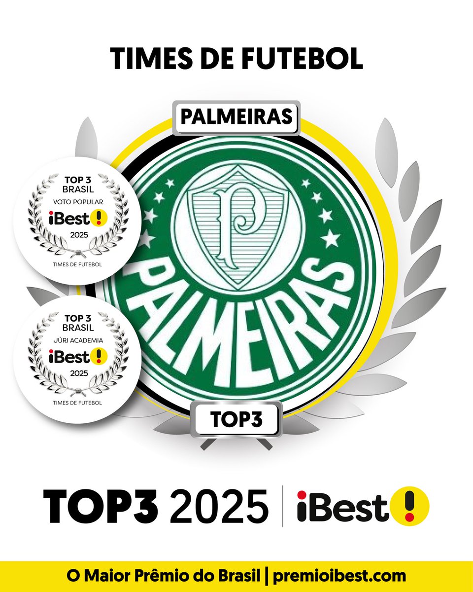 Esses são os TOP3 Brasil 2025 em Times de Futebol 🏆 TOP3 Voto Popular:  Corinthians Flamengo Palmeiras TOP3 Voto da Academia: Corinthians Flamengo  São Paulo É você que elege o vencedor do, image size:960x1200