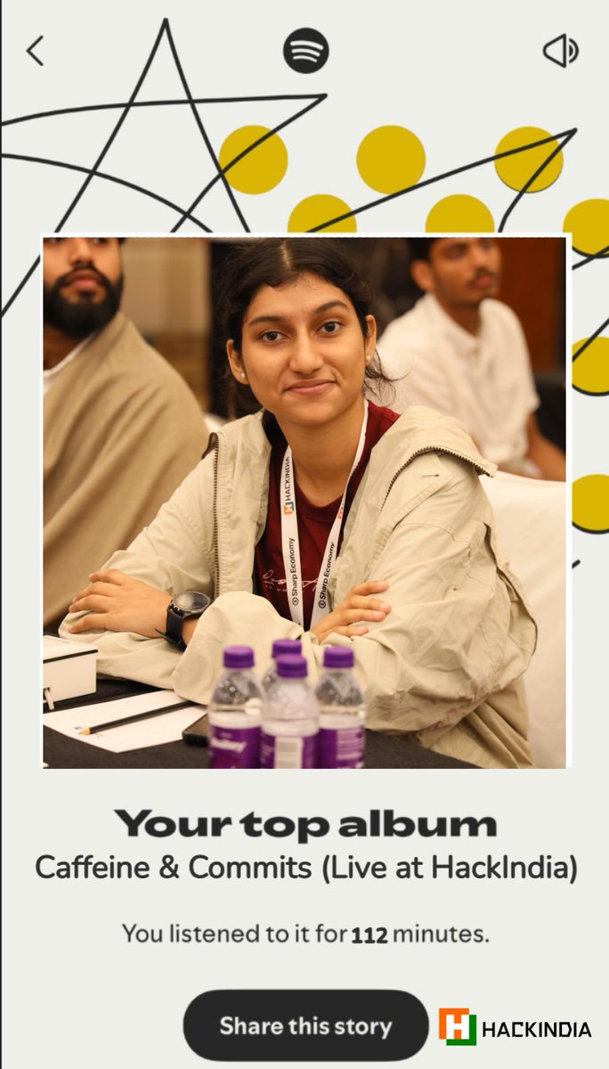 HackIndiaXYZ's tweet image. 𝑺𝒑𝒐𝒕𝒊𝒇𝒚 𝑾𝒓𝒂𝒑𝒑𝒆𝒅: 𝑯𝒂𝒄𝒌𝑰𝒏𝒅𝒊𝒂 𝑽𝒆𝒓𝒔𝒊𝒐𝒏!

The HackIndia Wrapped is OUT 🔥
 We showed you your stats… now tell us your favorite HackIndia memory.
 Go on — flex in the comments 👇

@CsharpCorner  @SharpEconomy 
#HackIndia2026 #SpotifyWrapped