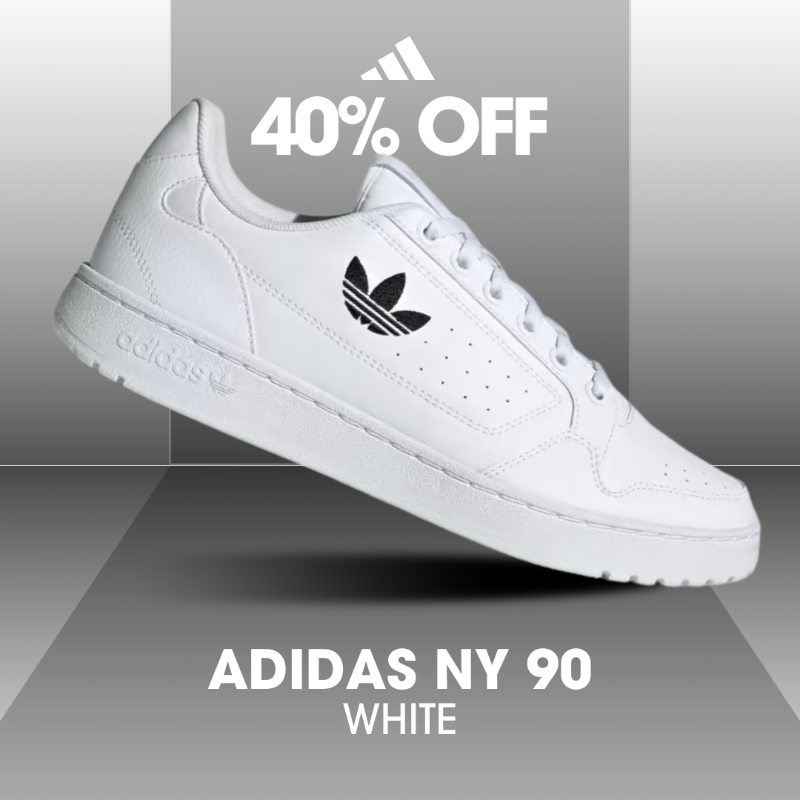 CaptainCreps's tweet photo. The adidas NY 90 ""White"" is now 40% OFF at the adidas outlet!

NOW JUST: £42 👇