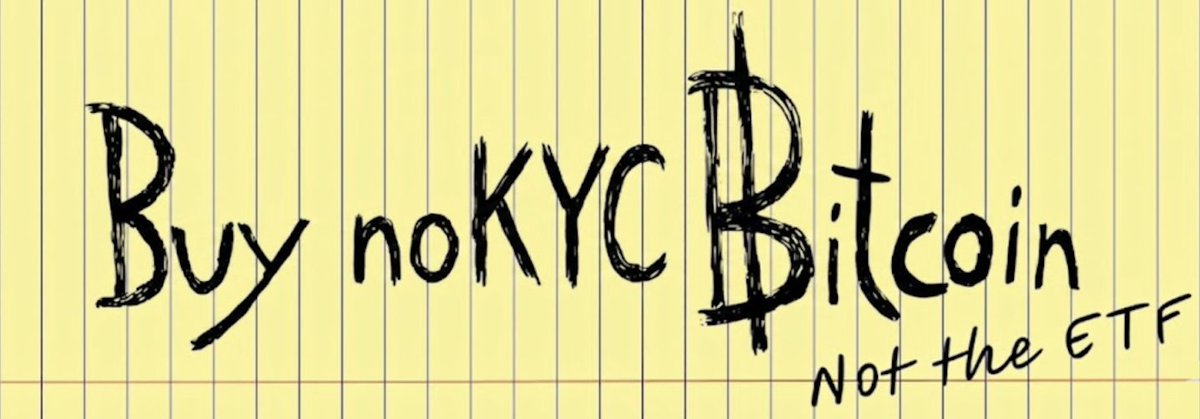 vexl's tweet image. Buy noKYC Bitcoin, not the ETF. 

More important than ever.