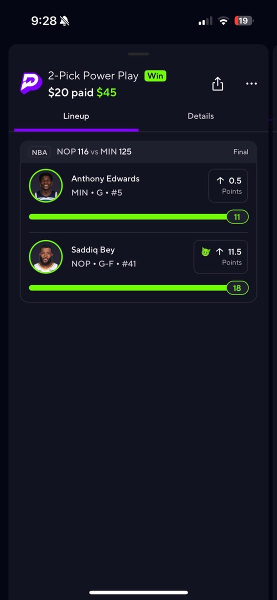 TheOddsLab's tweet image. WHAT A DAY FOR THE VIP YESTERDAY 

We went 4/4 on our parlays and 19x our money 💵 

Get one mont FREE for the VIP by using our code “PR-1EW1S4F” on prize picks and deposit a minimum of $10 

#PrizePicks #betting #Gambling𝕏 #nba #parlay #parlays #money