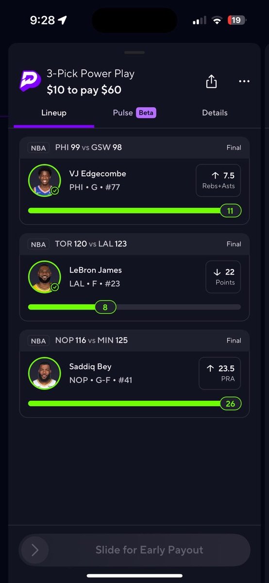 TheOddsLab's tweet image. WHAT A DAY FOR THE VIP YESTERDAY 

We went 4/4 on our parlays and 19x our money 💵 

Get one mont FREE for the VIP by using our code “PR-1EW1S4F” on prize picks and deposit a minimum of $10 

#PrizePicks #betting #Gambling𝕏 #nba #parlay #parlays #money