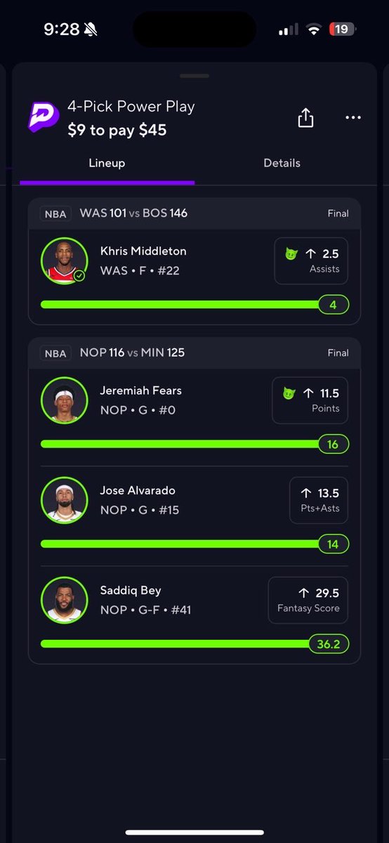 TheOddsLab's tweet image. WHAT A DAY FOR THE VIP YESTERDAY 

We went 4/4 on our parlays and 19x our money 💵 

Get one mont FREE for the VIP by using our code “PR-1EW1S4F” on prize picks and deposit a minimum of $10 

#PrizePicks #betting #Gambling𝕏 #nba #parlay #parlays #money