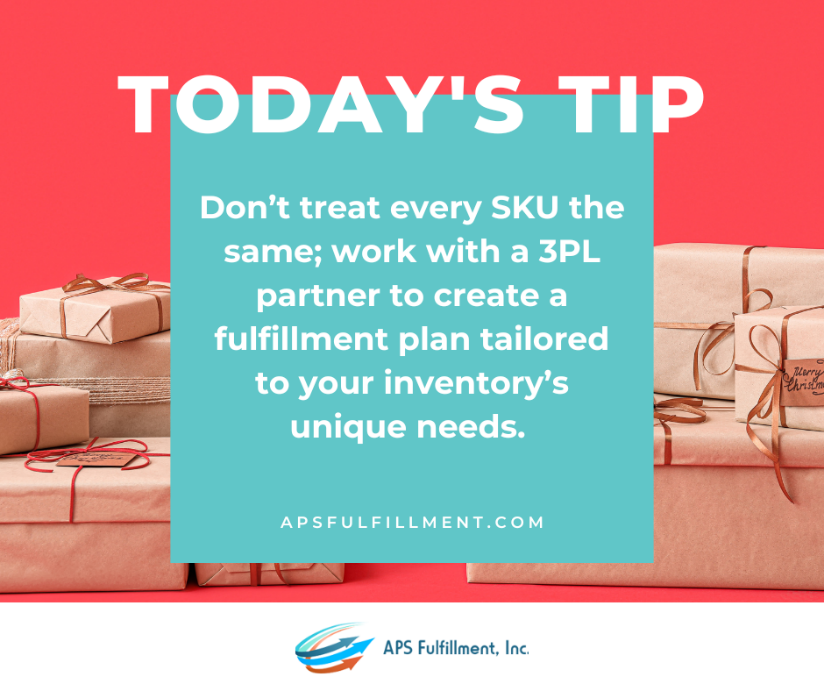 Today’s tip: Don’t treat every SKU the same. Products like electronics, cosmetics &amp; beverages each require unique handling &amp; packing. Let APS Fulfillment design a fulfillment plan that matches your inventory’s needs—and avoid costly damage or returns: bit.ly/4eo2nrh.