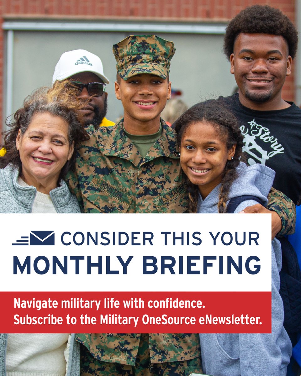 Military1Source's tweet image. One force. One community. One source. The Military OneSource eNewsletter keeps the military community armed with the knowledge and news they need. Subscribe today: militaryonesource.mil/epublications/