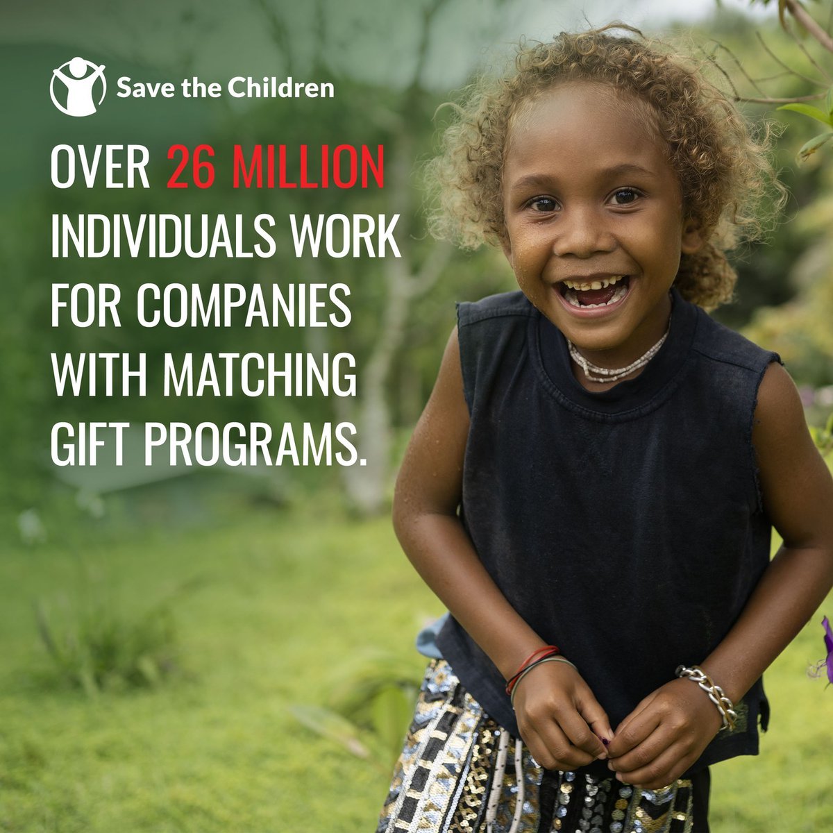 SavetheChildren's tweet image. Want to make an even bigger difference for children this #HolidaySeason?
 
Your donation could have double or even triple the impact thanks to a company matching gift program!

Learn more ➡️ bit.ly/3Mhwvuu
