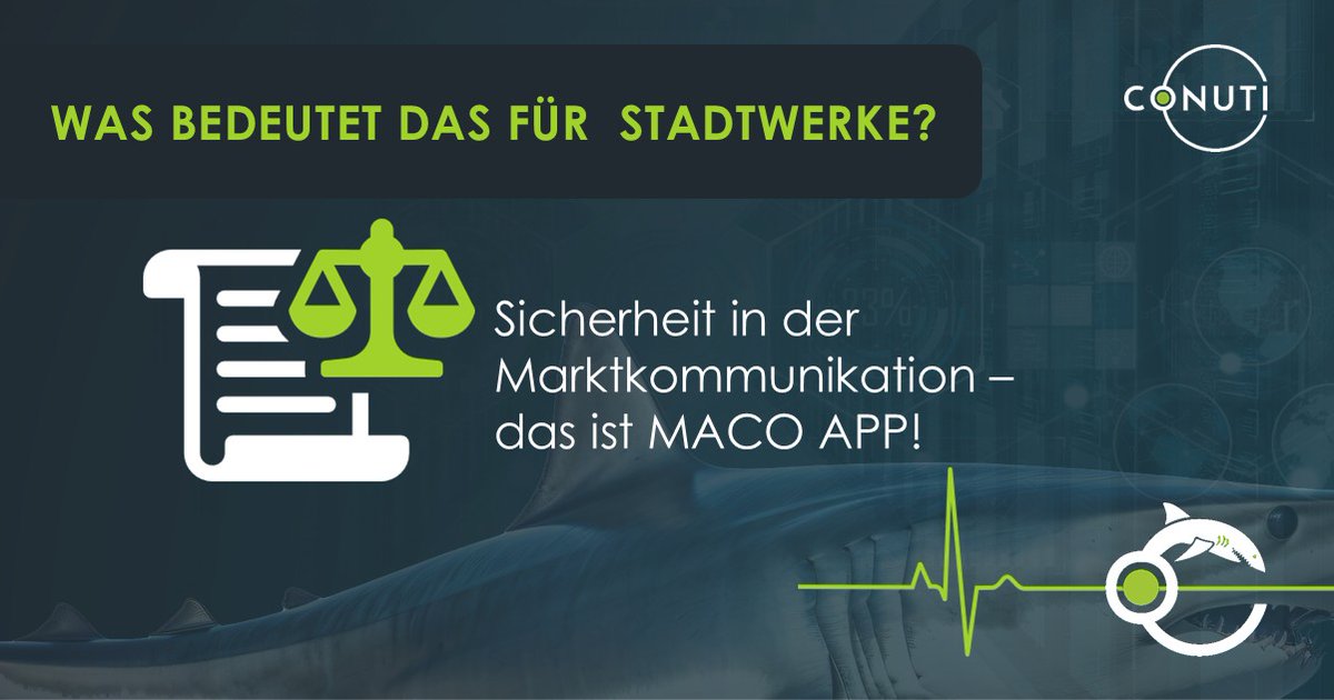 🏙️ Sicherheit in der Marktkommunikation – das ist MACO.
Zuverlässig. Transparent. Zukunftssicher.

#MACOAPP #MaKo #Marktkommunikation #Stadtwerke #Sicherheit #Digitalisierung #CONUTI