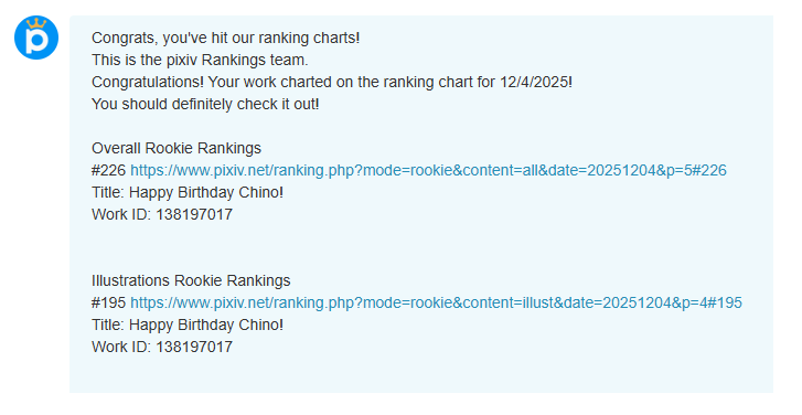 今気づいた、昨日のイラストがルーキーランキングに入ってた！やったー！✧｡٩(ˊᗜˋ )و✧*｡ 見てくださった皆さま、ありがとうございました！