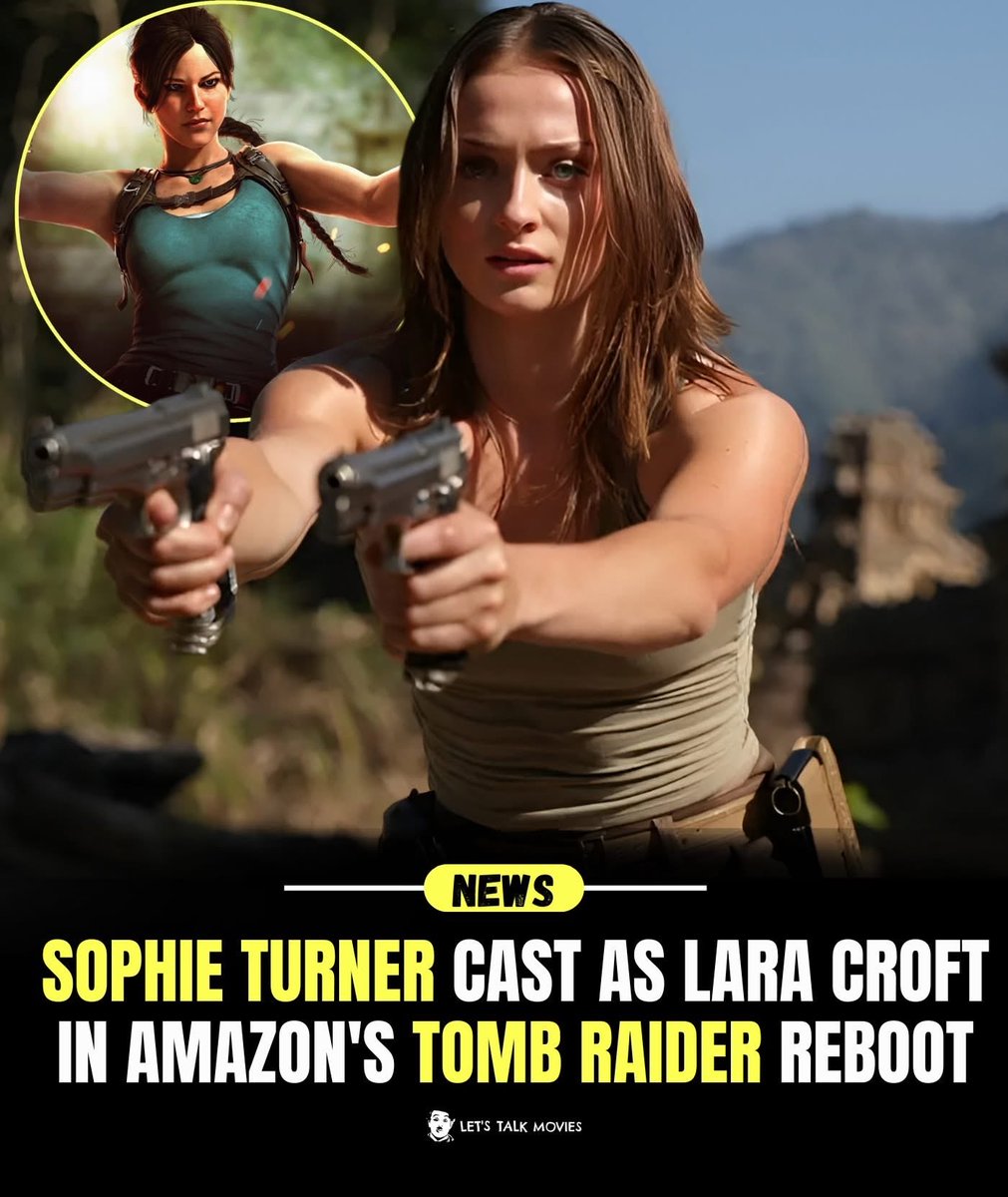 FilmmakerChe's tweet image. Sophie Turner with dual pistols?
Yeah, go ahead and cry purist tears — she’s built for this.

Sophie stepping into the Lara Croft lineage feels like the kind of casting choice that expands the character rather than imitates the past. Angelina defined an era — no question — but…