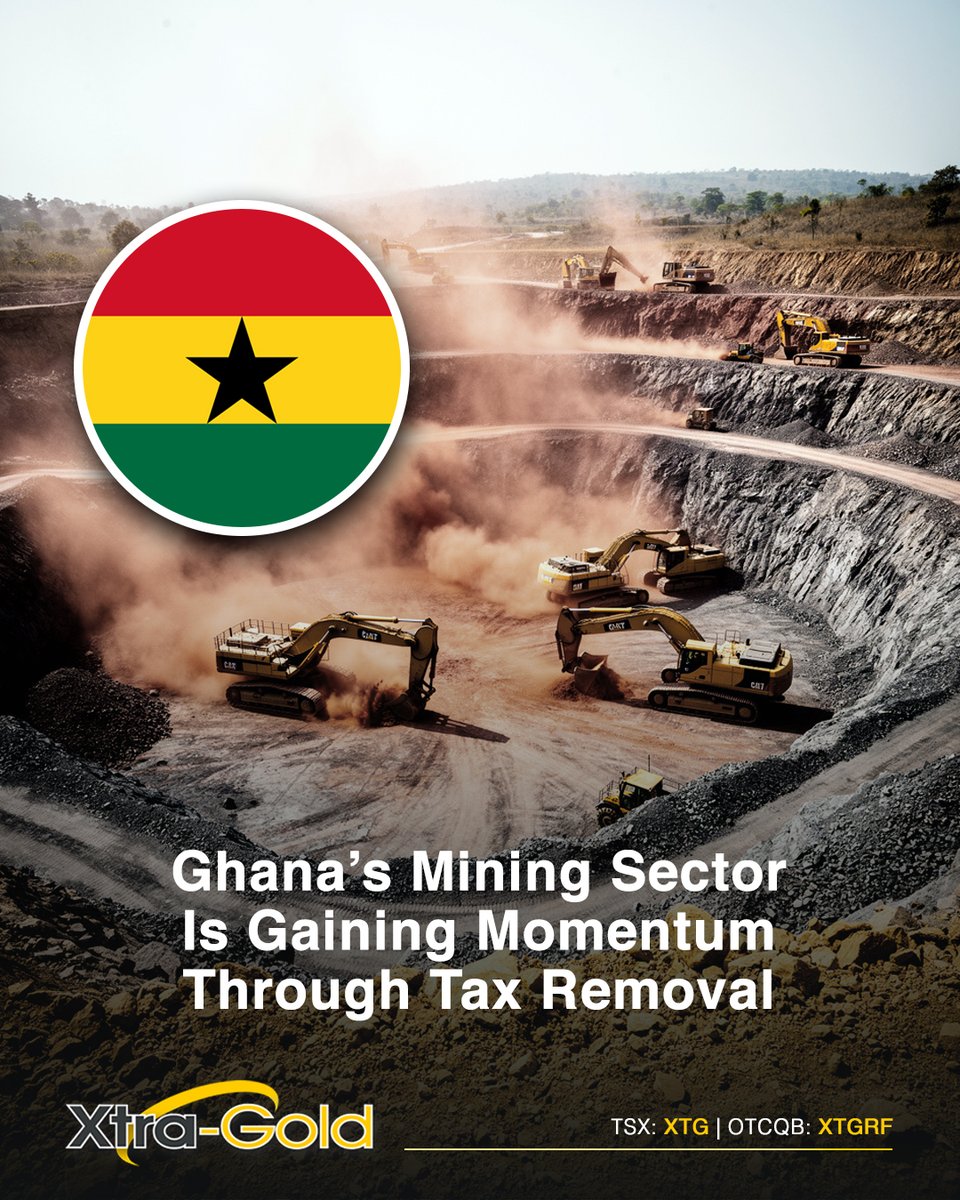 To boost #investment, #Ghana plans to remove the 15% value-added tax on #mineralexploration and reconnaissance.

🗞️: ordnl.link/rSBNHD4

🇨🇦 #TSX: $XTG | 🇺🇸 #OTCQB: $XTGRF