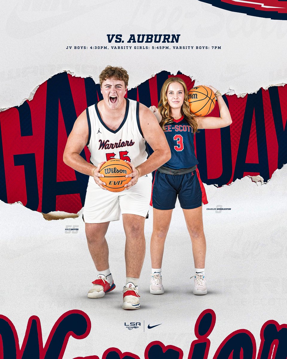LSA_Warriors's tweet photo. Cross Town Showdown Part ✌️

🏀🆚 Auburn
🕕 4:30 PM (JV Boys)
      5:45 PM (Varsity Girls)
      7 PM (Varsity Boys)
🏟️ Samford Gymnasium
🎟️ S2 Pass

#HailAcademy🍢 https://t.co/OtAiRJIxwS