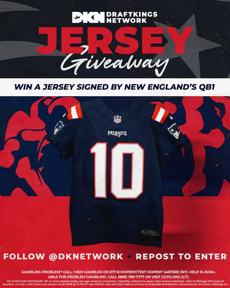 GIVEAWAY!!! New England fans, we've got a signed jersey up for grabs 👀

Entering Week 14, this QB led the league in passing yards (3,412) and completion percentage (71.5%), tossing 23 TDs 🔥

FOLLOW + REPOST TO ENTER! 

Ends 12/8 12pm ET. T&amp;C: bit.ly/4oxeuWu