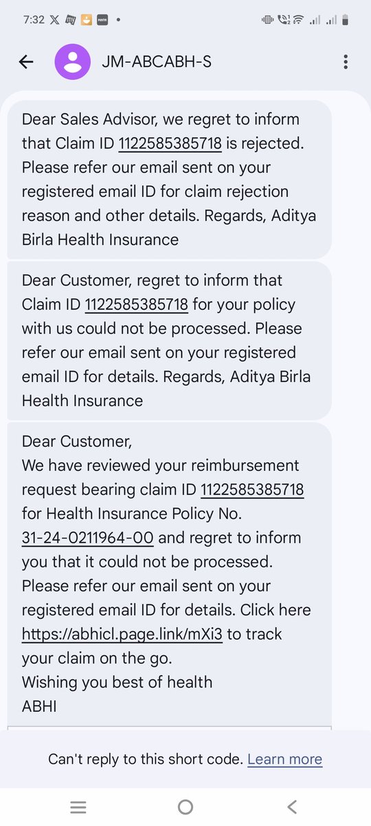 ashufd's tweet image. @abhealthin  My medical claim was rejected by @adityabirlacap without valid reason!
Repeated clarifications asked, repeated replies given, still ZERO support.
Patients deserve justice — not endless harassment.
Claim ID 1122585385718
#Shame #HealthInsurance #CustomerJustice
