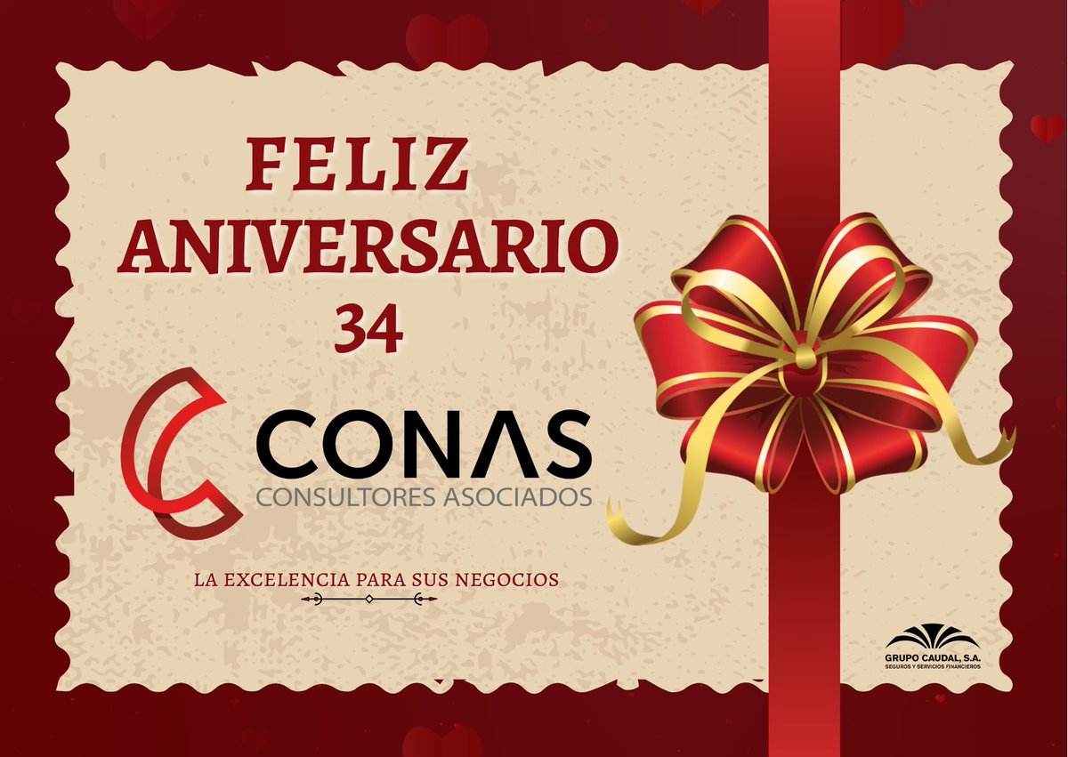 El Grupo Caudal, S.A. felicita al colectivo de trabajadores de nuestra casa consultora CONAS,  S.A. que hoy se encuentra celebrando 34 años de historia y  profesionalismo.