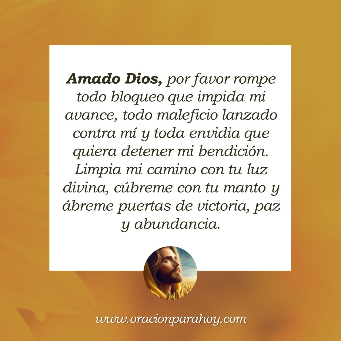 OracionParaHoy's tweet photo. ORACIÓN PARA ROMPER BLOQUEOS, MALEFICIOS Y ENVIDIAS: Señor, te pido que rompas toda cadena que impida mi avance, que destruyas todo bloqueo que intente frenarme y que alejes de mi vida la envidia y cualquier mal deseo.

Ver video en: https://t.co/DI7IkmvRRz 🙏 https://t.co/oF1Kf04bNa
