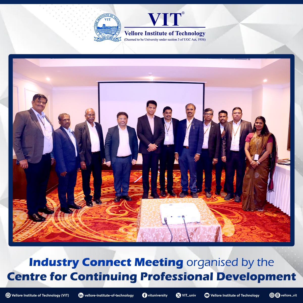 VIT_univ's tweet image. The Centre for Continuing Professional Development (CPD) at VIT, Vellore, hosted a highly productive Industry Connect Meeting in Chennai on December 4, 2025.

#ProfessionalDevelopment  #WorkIntegratedLearning #Danfoss #MoU #CPDVIT #CDCVIT #VelloreInstituteofTechnology