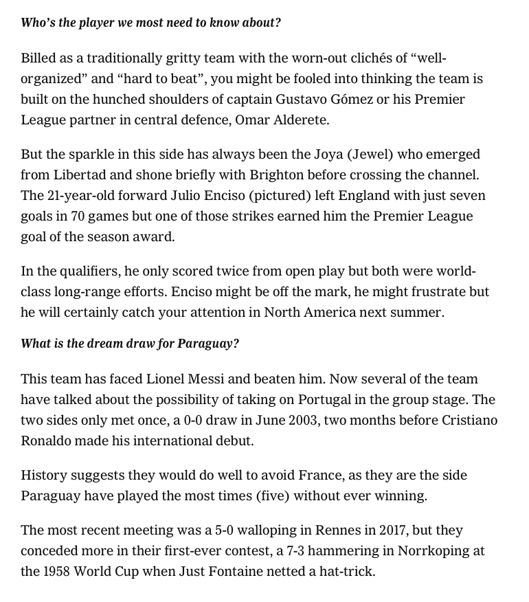 👏🏼 Lovely to see <a href="/paraguayralph/">Ralph Hannah</a> contribute to <a href="/TheAthleticFC/">The Athletic | Football</a> talking about Paraguay ahead of today's 2026 World Cup draw! 🇵🇾⚽️

nytimes.com/athletic/live-…