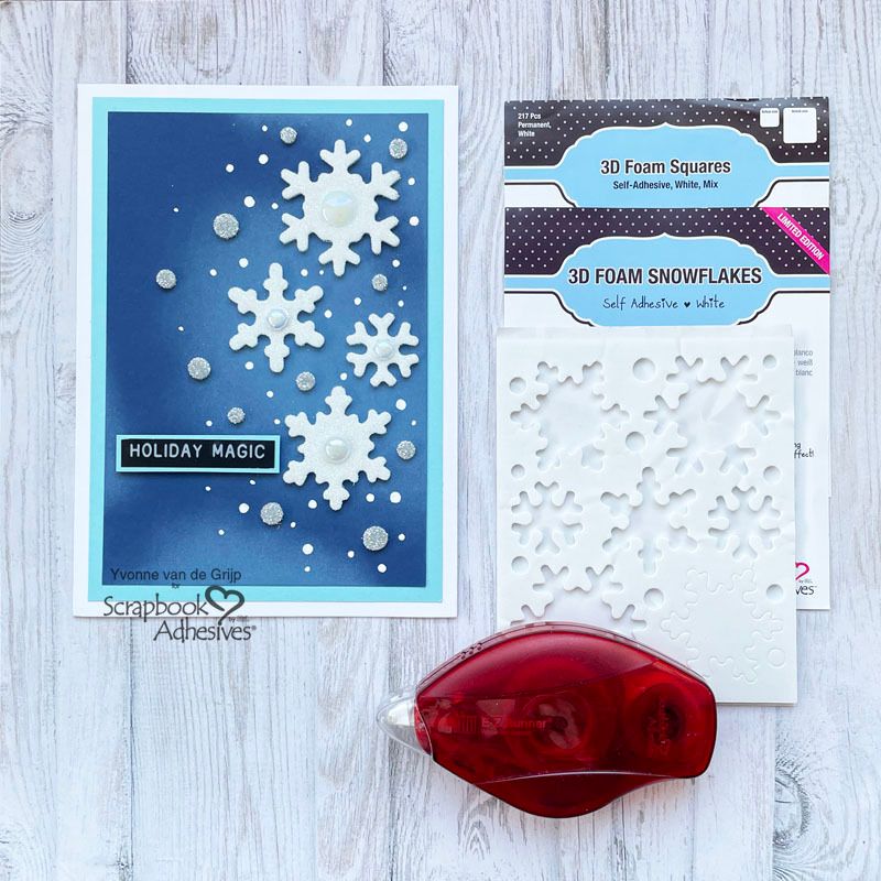Glitter.All.The.Things✨ Create dimension and sparkle with a combination of 3D Foam Snowflakes + Glitter!❄️Yvonne van de Grijp shows how with her photo📷 tutorial on her Holiday Magic Snowflake Card! Wear Your Adhesive on the Outside technique! See 👀!👉buff.ly/qOPwSqj