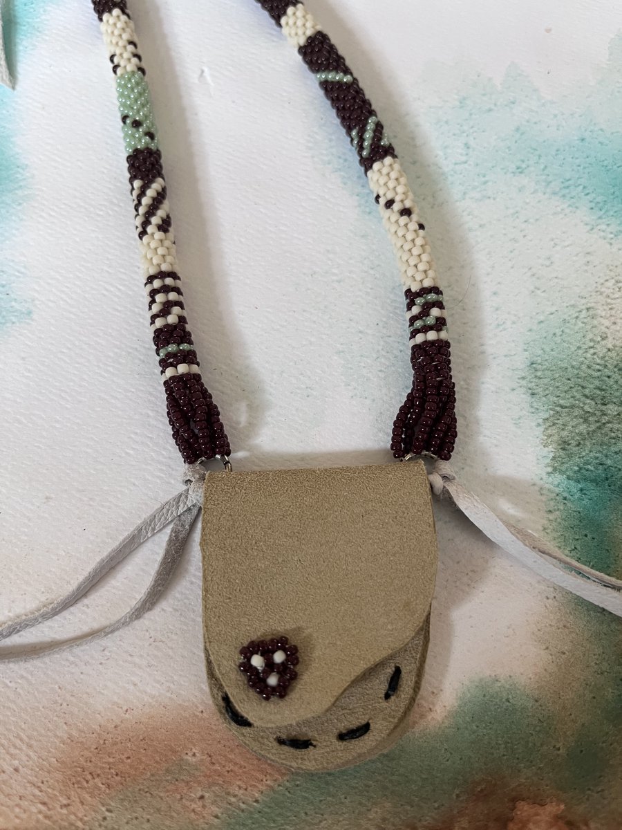 metybee's tweet photo. Beaded Talisman Leather Adjustable Brown White Blue Handwoven https://t.co/aufVIKFetb via https://t.co/JTVyLGGEbg