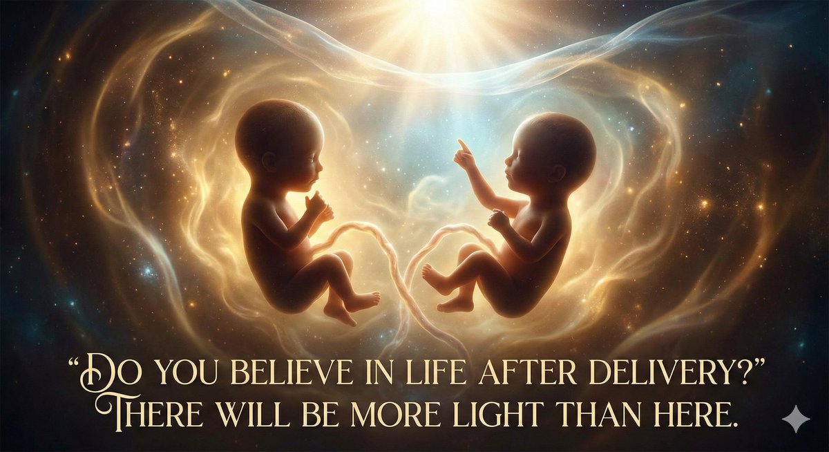afshineemrani's tweet photo. In a mother’s womb were two babies. One asked the other: “Do you believe in life after delivery?”The other replied, “Why, of course. There has to be something after delivery. Maybe we are here to prepare ourselves for what we will be later.”

“Nonsense,” said the first. “There is no life after delivery. What kind of life would that be?”

The second said, “I don’t know, but there will be more light than here. Maybe we will walk with our legs and eat from our mouths. Maybe we will have other senses that we can’t understand now.”

The first replied, “That is absurd. Walking is impossible. And eating with our mouths? Ridiculous! The umbilical cord supplies nutrition and everything we need. But the umbilical cord is so short. Life after delivery is to be logically excluded.”

The second insisted, “Well I think there is something and maybe it’s different than it is here. Maybe we won’t need this physical cord anymore.”

The first replied, “Nonsense. And moreover, if there is life, then why has no one ever come back from there? Delivery is the end of life, and in the after-delivery, there is nothing but darkness and silence and oblivion. It takes us nowhere.”

“Well, I don’t know,” said the second, “but certainly we will meet Mother and she will take care of us.”

The first replied “Mother? You actually believe in Mother? That’s laughable. If Mother exists then where is She now?”

The second said, “She is all around us. We are surrounded by her. We are of Her. It is in Her that we live. Without Her, this world would not and could not exist.”

Said the first: “Well I don’t see Her, so it is only logical that She doesn’t exist.”

To which the second replied, “Sometimes, when you’re in silence and you focus and listen, you can perceive Her presence, and you can hear Her loving voice, calling down from above.”

Maybe this was one of the best explanations of the concept of GOD.

#ModehAni ❤️🙏❤️🙏