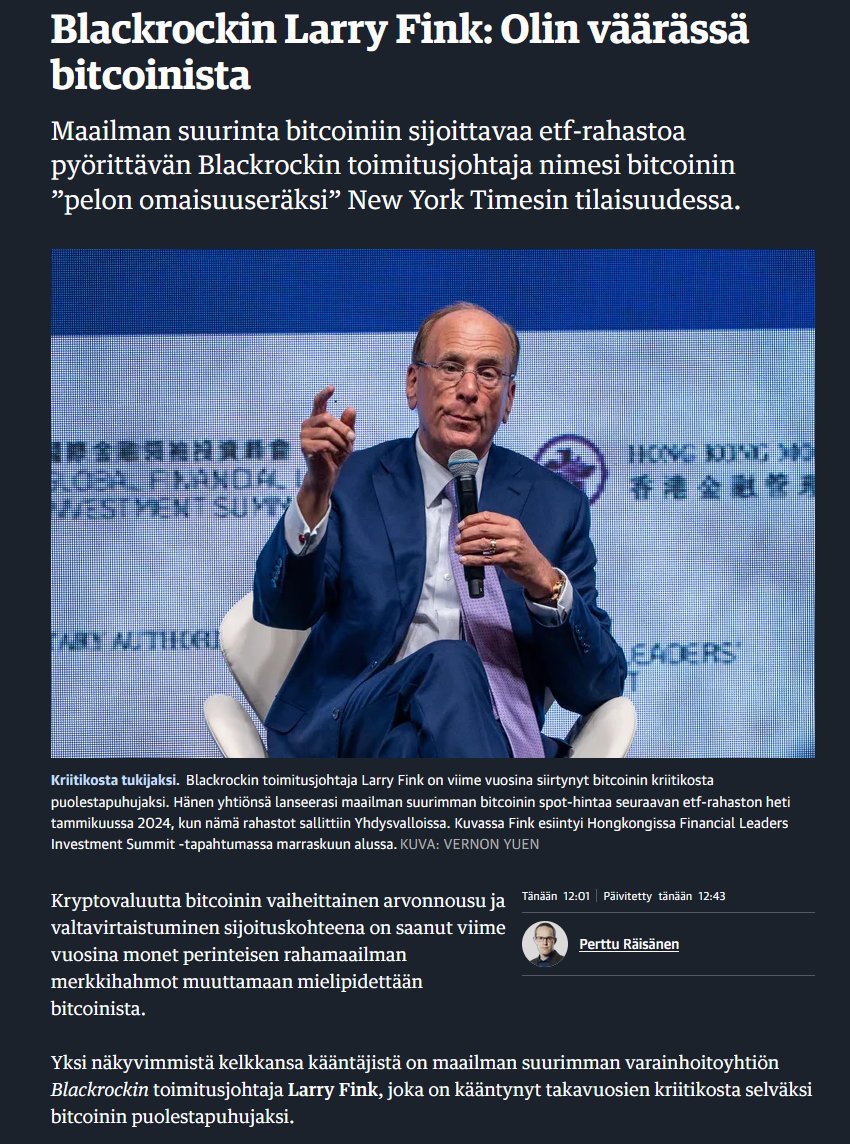 JukkaLepikko's tweet image. Eurooppalaisenkin median bitcoin-uutisoinnissa alkaa näkymään selkeää muutosta. Ei se vielä ole kääntynyt positiiviseksi, mutta positiivisempaan suuntaan.

Samankaltainen käännös tapahtui amerikkalaisessa mediassa noin neljä vuotta sitten. 

Neljän vuoden päästä meilläkin siis…