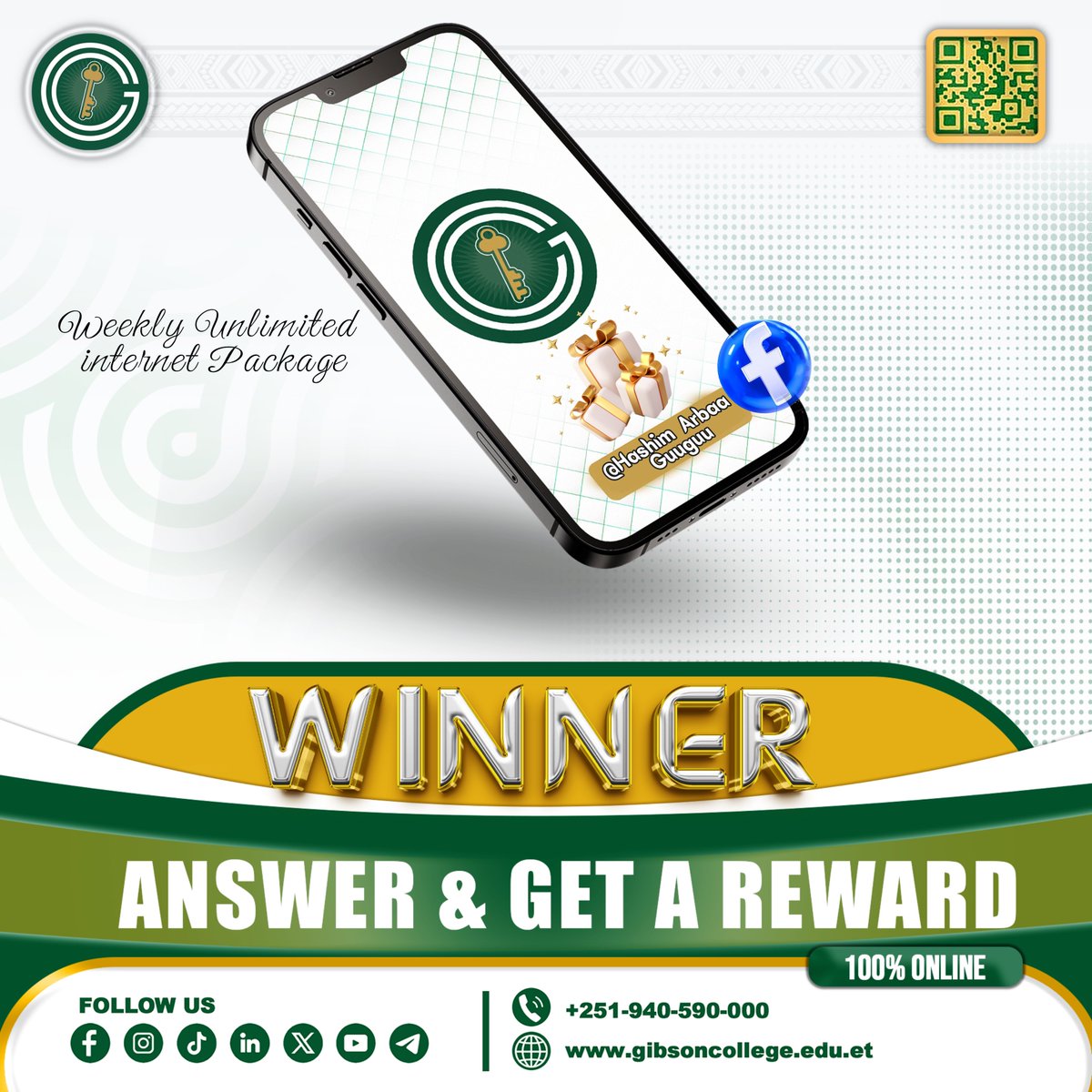 mygibsoncollege's tweet photo. 🎓 GIBSON COLLEGE 🎓
✨ This week’s “Answer and Get a Reward” winner has been selected.
🎉 Congratulations to the achiever!

#KeyToExcellence #MastersProgram
#GibsonCollege #OnlineCollege #OnlineDegreePrograms https://t.co/Bz18S2GwNK