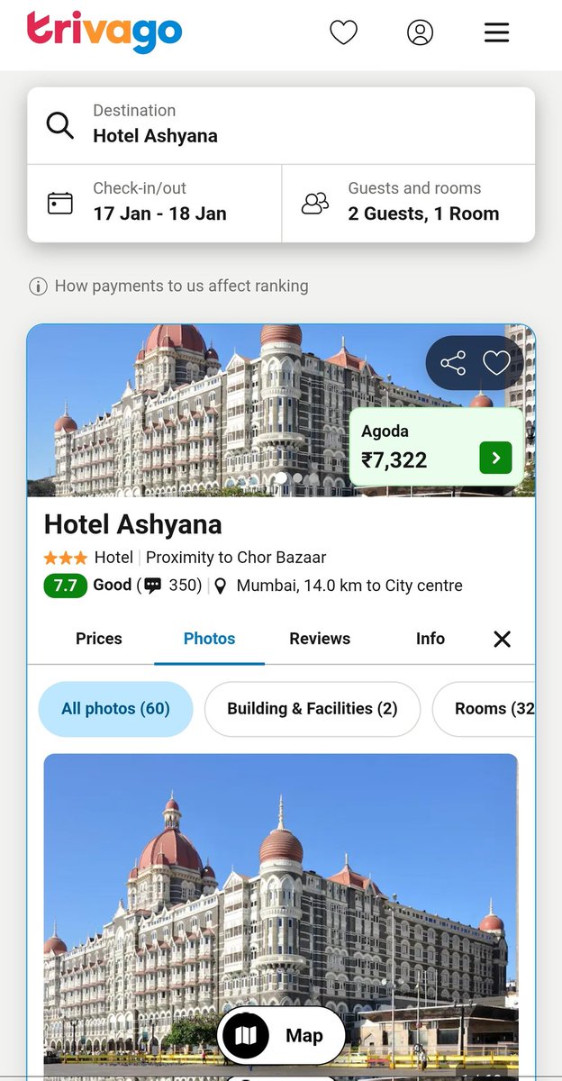 bapubaba's tweet photo. @trivago is this Taj hotel or Ashyana hotel which is shown on your website. Why the click bait? https://t.co/nNJevTtlsE
