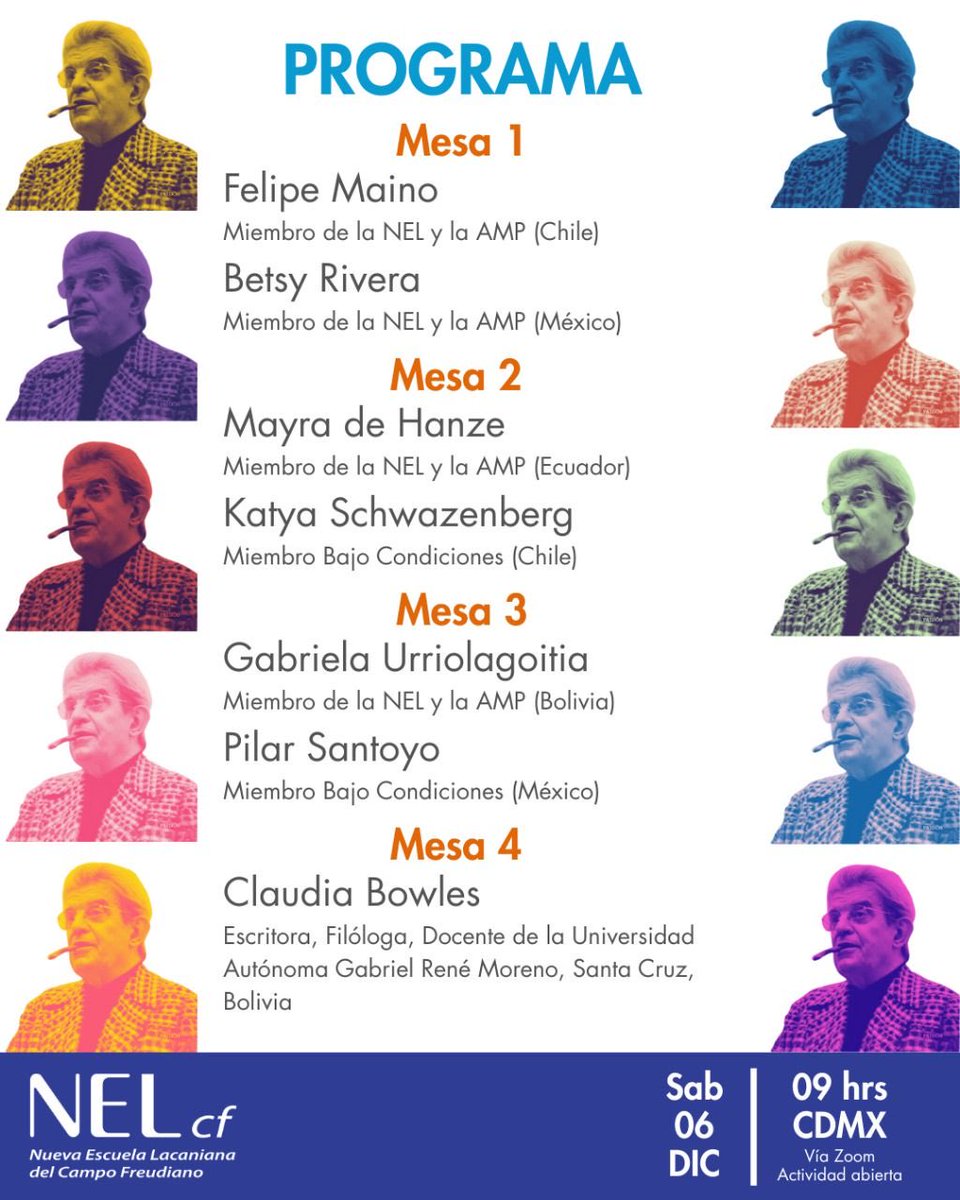 ¡Mañana!

II Velada de Bibliotecas de la NEL: Lacan Redivivus: la lógica de una vida

Sábado 6 de diciembre de 2025
Hora: 9:00 a.m. (Guatemala) 4:00 p.m.(Francia)