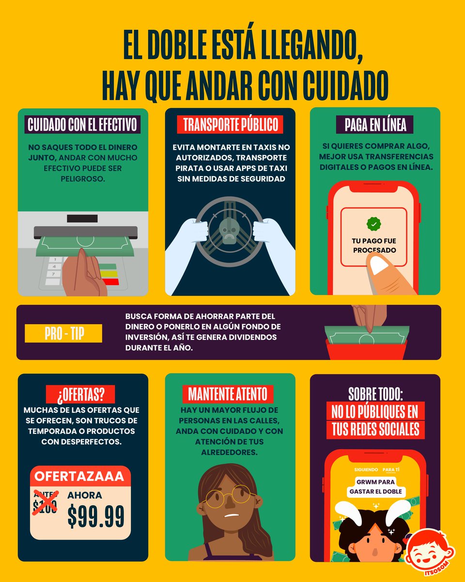 Ya viene el doble 👀💰 ¡A disfrutarlo, pero con cuidado! Mantén tus ojos abiertos y tu dinero aún más protegido. ¿Qué otro tip se te ocurre?