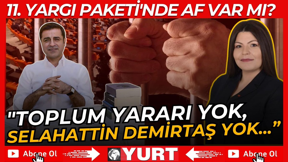 yurtgazetesi's tweet photo. "11. YARGI PAKETİ'nde NE VAR? | "Toplum yararı yok, Selahattin Demirtaş yok peki ne var..."
İZLEMEK İÇİN LİNKE TIKLAYIN: https://t.co/8nhYhMprOb https://t.co/W0shcTx5Mg