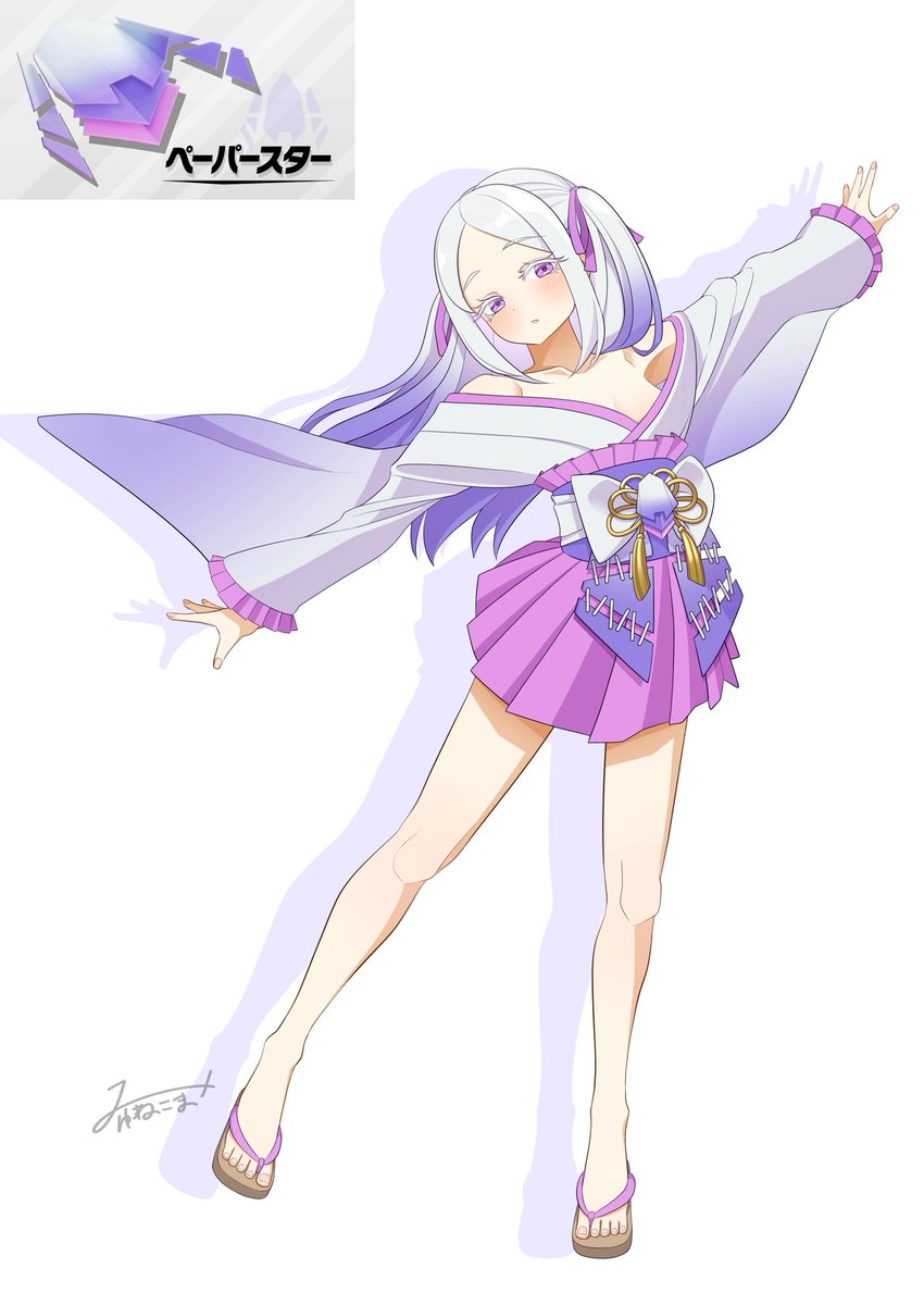 擬人化エアライドマシン7体目！💫
ペーパースターちゃん！
軽量ボディでひらりひらりと空を舞う〜✨
紙装甲なので優しくしてね...
#エアライダー 
#エアライドマシン擬人化計画