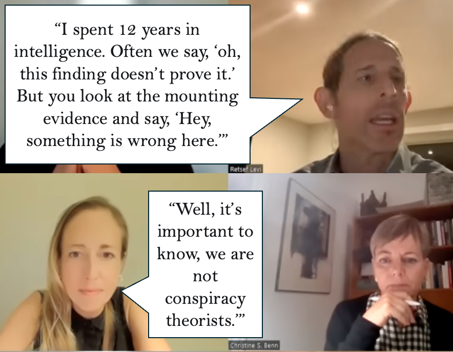 ETPNews_dot_com's tweet photo. Retsef Levi, an MIT mathematician, just said at the ACIP meeting, "I suggest to parents to be very, very suspicious when people tell them something is safe."

Well, for context, here is an exchange from a 2023 podcast co-hosted by Tracy Beth Høeg and Christine Stabell Benn (Who is now on the HBV/Aluminum ACIP working group!) For more:

https://t.co/2i6oqQgd8J

@CDCgov #vaccines #conspiracy